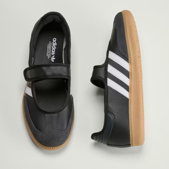 Adidas Black & White Samba Jane Sneakers Size 9 - Picture 3 of 11